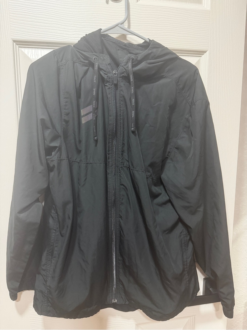 Hurley Men's Black Hooded Rain Shell Jacket